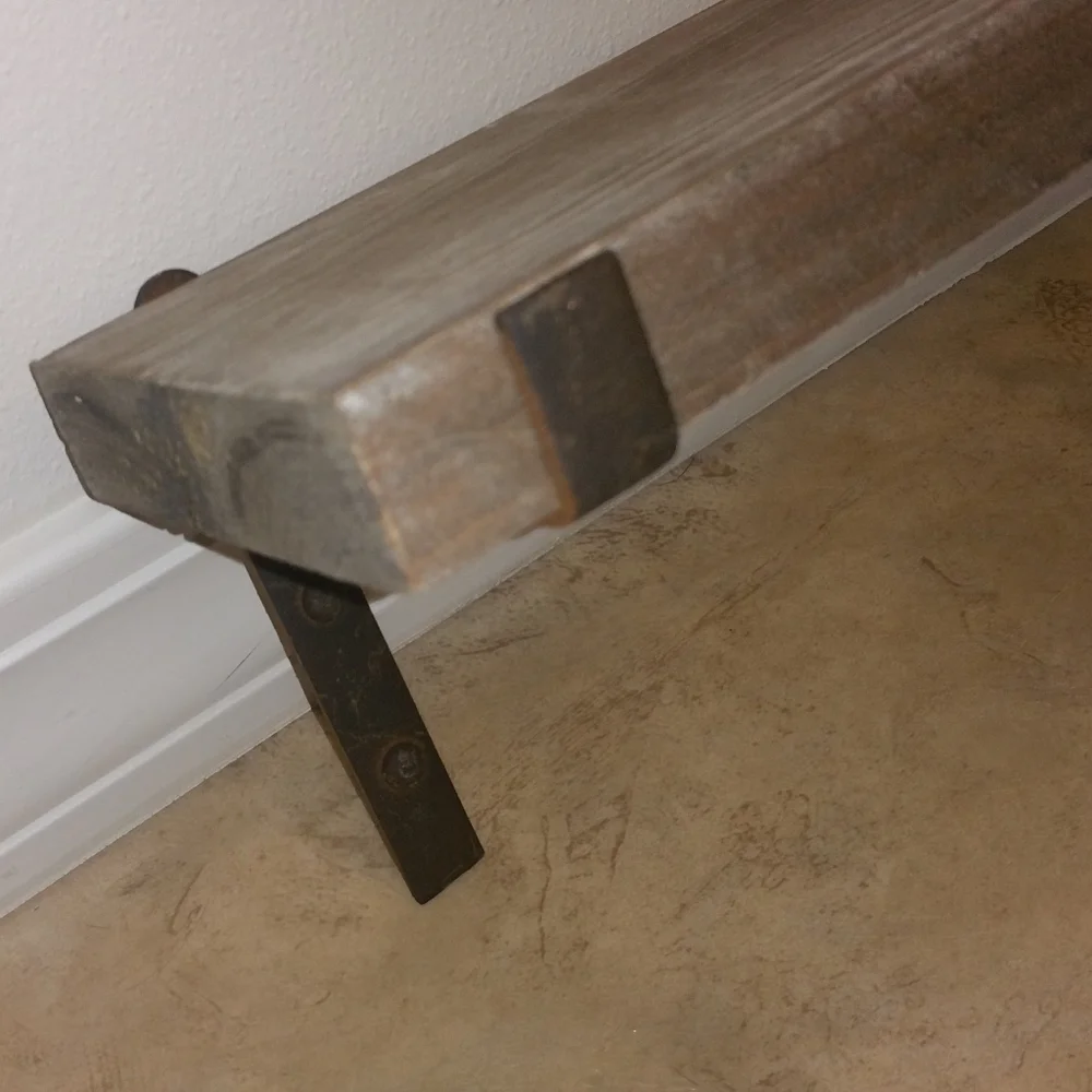 NWT Industrial Farmhouse Simple Rustic Wood & Metal Wall Shelf